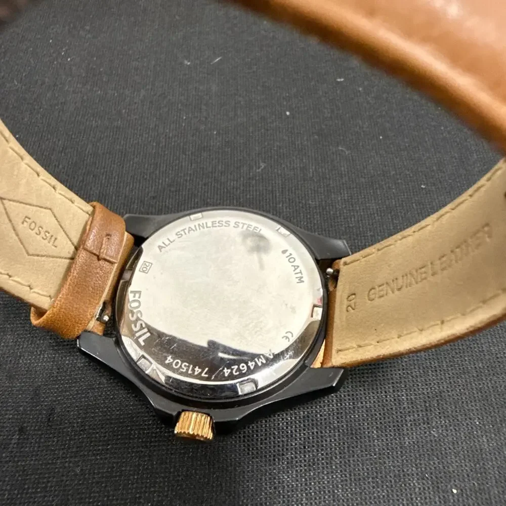Fossil Cecile AM4624 Women's Wristwatch New Brown Leather Band New Battery (Z1)